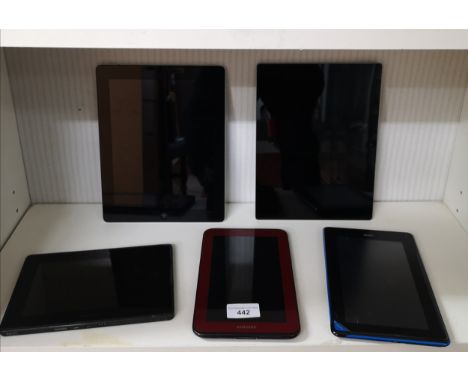 Shelf of Android Tablets . not tested . 