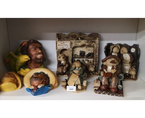 Shelf of Novelty Scene Studys together with Bosons wall plaques . 