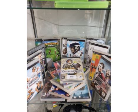 Shelf of Psp games . 