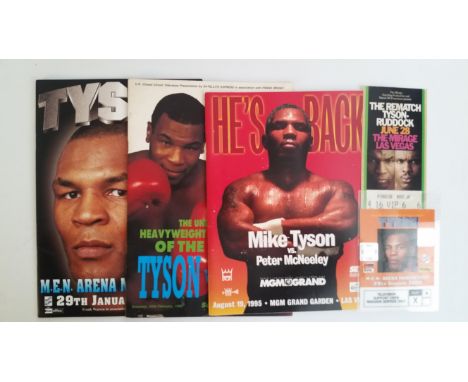 BOXING, Mike Tyson selection, inc. programme, McNeeley 1995, Julio Francio 2000, Bruno 1989; accreditation pass, ringside sea