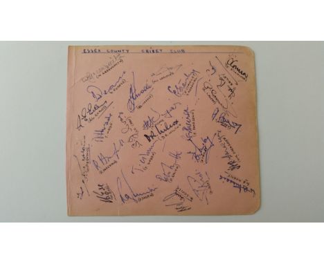 CRICKET, signed album page, Essex &amp; Worcester, 1970s, inc. Essex (26 signatures, Pearce, Greensmith, Wade, R Smith, P Smi