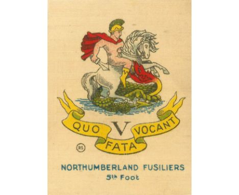 SINCLAIR R., Regimental Badges, Northumberland, Scottish Borderers &amp; ASC, with backing cards, scuffing to edge (1), G to 