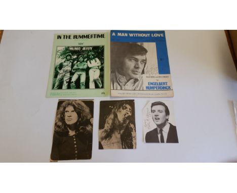 POP MUSIC, signed selection, inc. sheet music (2), Ray Dorset &amp; Mungo Jerry (In The Summertime), Engelbert Humperdinck &a
