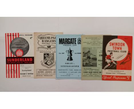 FOOTBALL, FA Cup match programmes, mainly 1960s/70s, inc. Sunderland v Gravesend &amp; Northfleet 1963 (replay), Margate v To