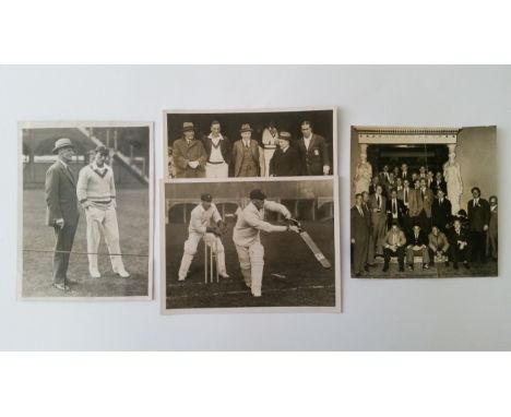 CRICKET, photographs, South Africa tour to England 1929. Four original sepia press photographs, depicting H. Frielinghaus (to