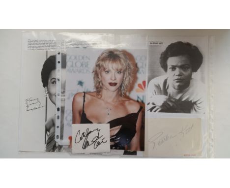 POP MUSIC, selection, inc, signed pieces by Courtney Love, Eartha Kitt, Lena Horne; unsigned, Courtney Love photo, Eartha Kit