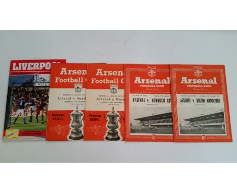 FOOTBALL, Arsenal home programmes, 1940s/50s, inc. v Rangers, Tottenham Hotspur, Sheffield Wednesday, Norwich City, Huddersfi