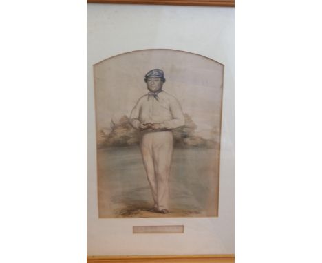CRICKET, print by John Corbet Anderson, James Dean, overmounted (showing 8.5 x 11.5), framed, 15 x 18.5 overall, G