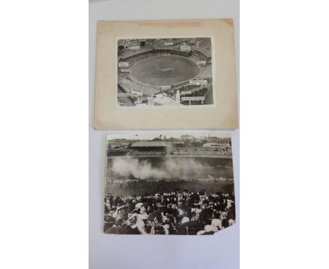 CRICKET, photographs, Sydney Cricket Ground. An early photograph, dated to verso 1902, depicting a sports event at the Ground