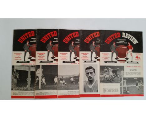 FOOTBALL, Manchester United home programmes, 1959/60, inc. league matches, Tottenham Hotspur (Giles debut), Real Madrid (frie