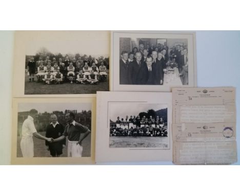 FOOTBALL, selection of ephemera relating to Mervyn Griffiths (World Cup referee 1950, 1954 &amp; 1958), inc. personal photos,