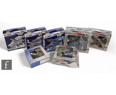 A collection of diecast model aircraft, to include three Corgi Aviation Archive, three Modelzone Military Aircraft Collection