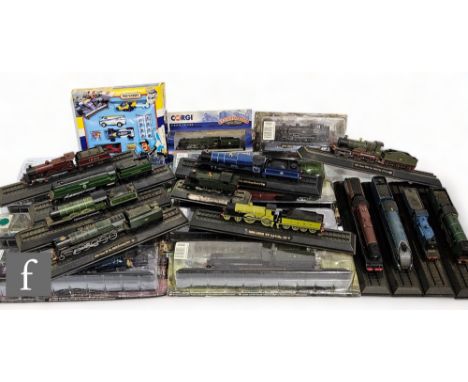 A collection of stationary models of steam engines, mounted to plinth bases, also a Matchbox Nigel Manson diecast model set, 