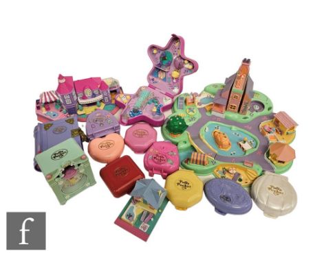 A collection of 1980s/90s Bluebird Polly Pocket playsets, to include Polly's Amusement Park, Polly's Magical Mansion, Hair Sa