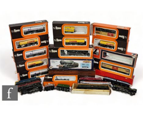 A collection of HO and OO gauge railway items, to include ten Lima petrol tank wagons, a Lima 3002 L Steam locomotive and ten