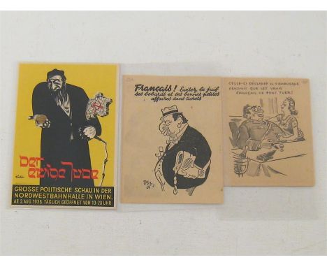 Three Anti-Semitic propaganda items, c.1938/40, one a French booklet published by the Institut d’etudes des questions Juives 