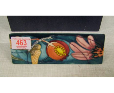 Moorcroft Hartgring pattern POS name plaque: first in quality. 