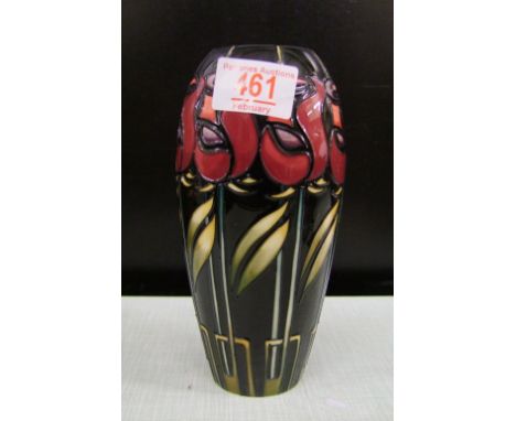 Moorcroft Red Tulips pattern vase: height 19cm, first in quality. 