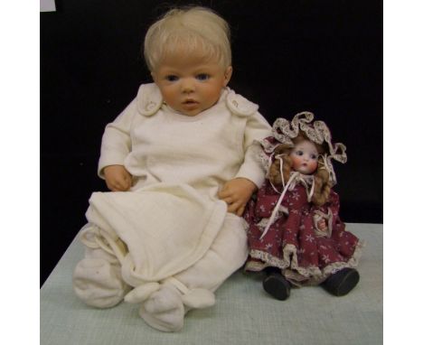 A good quality, Gotz collectable doll 'Emma': together with an American ceramic collectable small doll (2).
