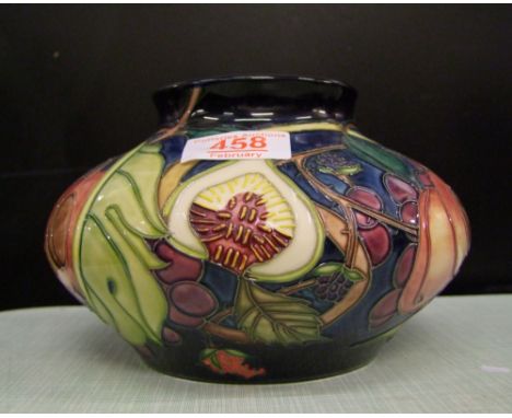 Moorcroft Queens Choice pattern squat vase: height 12cm, first in quality. 