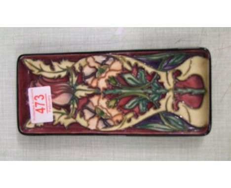 Moorcroft floral pattern pen tray: first in quality. 