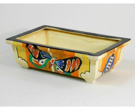 CLARICE CLIFF. A Clarice Cliff Fantasque butterfly pattern planter. Wilkinson Ltd. Fantasque mark & Lawley's Regent Street re