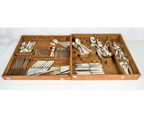WMF; an early to mid 20th century silver plated canteen of cutlery, comprising eight table knives, twelve table forks, twelve