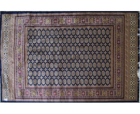 A blue ground Bakhara carpet, 280cm x 200cm.