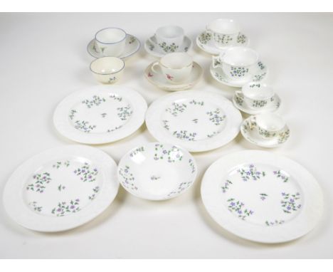 A quantity of predominantly Pinxton cups and saucers, tea bowls and plates. CONDITION REPORT: Due to quantity of items in thi