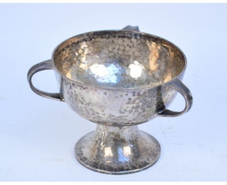 WILLIAM HUTTON & SONS; a George V hallmarked silver footed tyg, Sheffield 1912, approx 7.9ozt, height 11cm. CONDITION REPORT: