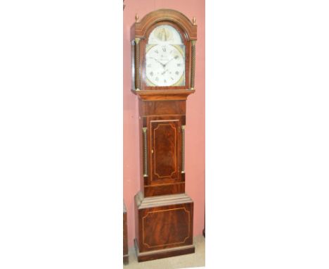 SMITH OF ABERFORD; an early 19th century mahogany and boxwood strung 30 hour longcase clock of small proportions, the arched 