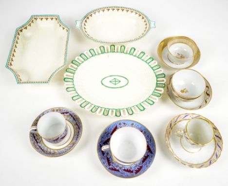 A small quantity of Neale and other ceramic items to include two serving dishes with brown leaf and turquoise band decoration
