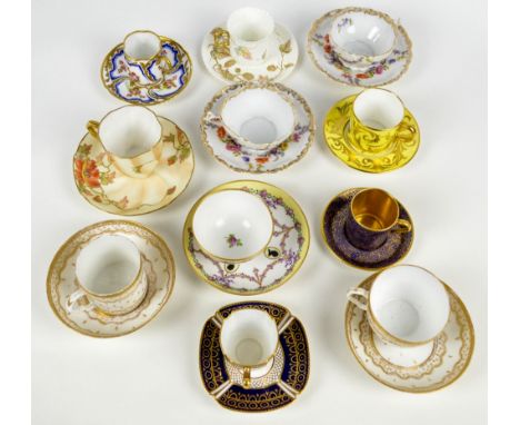 A small quantity of Continental and other, tea cups and coffee cans with saucers to include Stefan Nowacki, Limoges, etc. CON