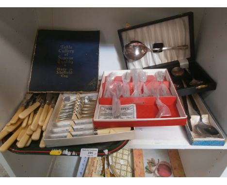 shelf of flatware