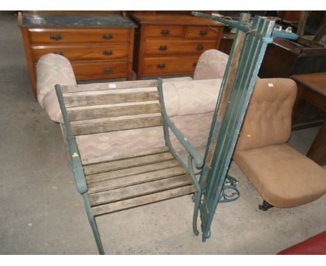 garden bench & chair with cast ends for restoration