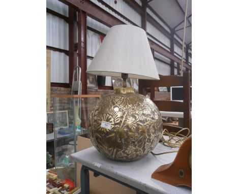 bulbous brass lamp