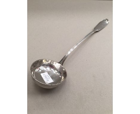 An early 19th century 2nd Standard silver fiddle pattern soup ladle by Imlin