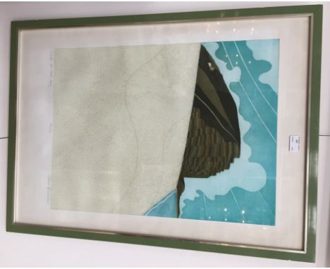 John Brunsdon (1933 - 2014): Cliffs at West Bay, etching and aquatint, hand-signed and numbered, sheet size 77 x 55 cm