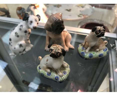 Four ceramic dog figures; inc. with Lladro, Copenhagen and Basil Matthews