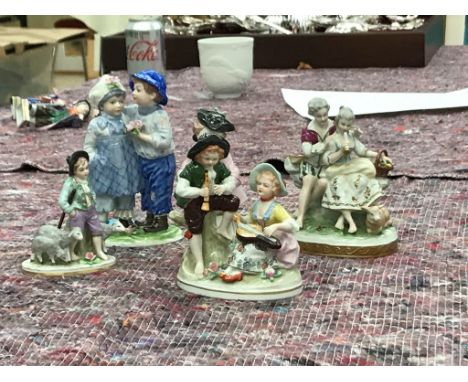 A group of German ceramic figures
