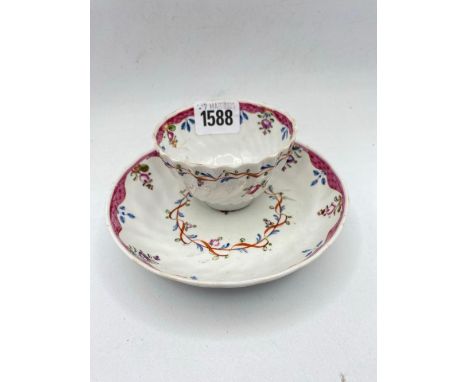 Chinese Fluted Tea Bowl &amp; Saucers