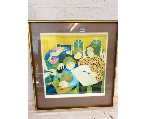 A limited addition print Beryl Cook The Art Class with label