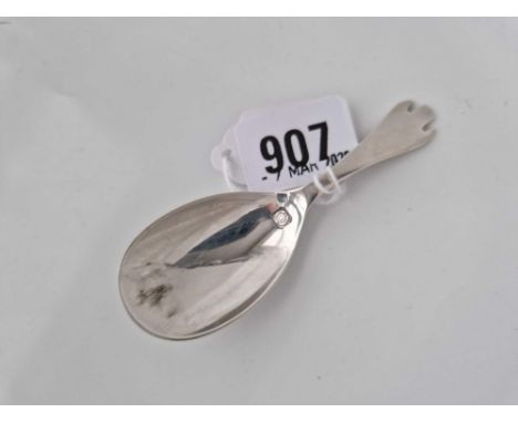 A Trifid caddy spoon by FH of Sheffield 