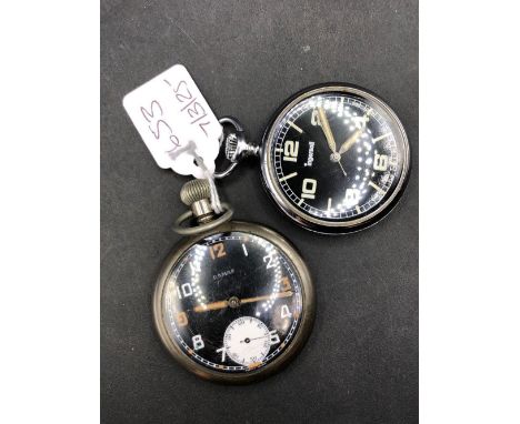 A gents INGERSOLL wrist watch with black face and seconds sweep and a DAMUS example