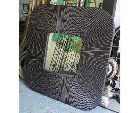 WALL MIRROR, African sunburst style, 90cm x 90cm. 