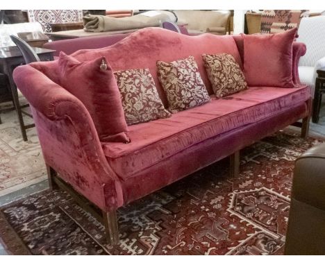 SOFA, 220cm L x 95cm H x 81cm D Georgian style, hump backed, 