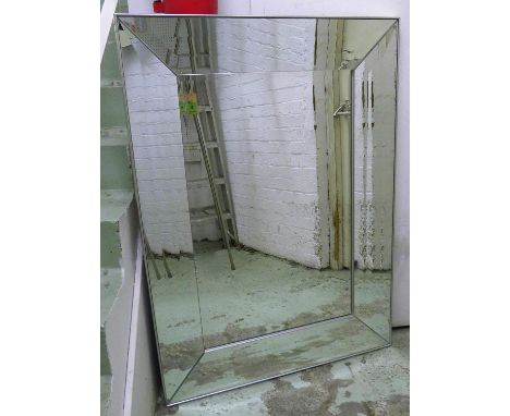 WALL MIRROR, contemporary design, bevelled mirror frame, 121.5cm x 90cm. 