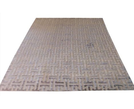 ART DECO STYLE CARPET, 300cm x 200cm, in shades of blue. 