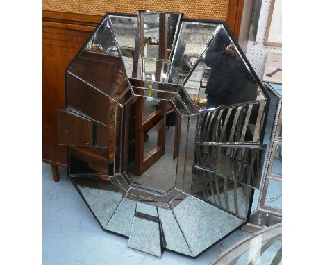 WALL MIRROR, Art Deco style, octagonal, 106cm H x 88cm. 