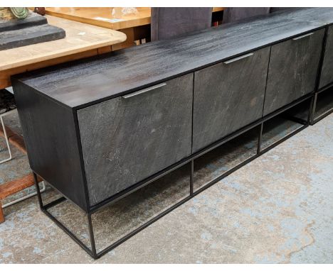 WEST ELM SLATE INDUSTRIAL MEDIA CONSOLE, 173cm x 48cm x 67cm. 